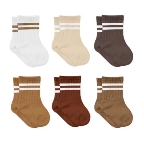 bistyle Baby Grip Ankle Socks 6 Pairs | Newborn Infant Toddlers Socks Organic Cotton | Kids Boys Girls Ankle