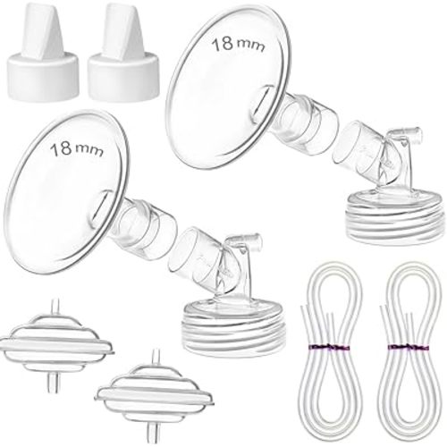 PumpMom-us 18mm Flange Pump Parts for Spectra S2 Spectra S1 Spectra 9 Plus Breastpump, Flange Valve Tubing Backflow Protector, Not Original Spectra S2 Accessories (18mm)