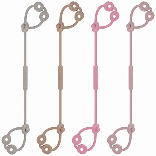 Toy Straps for Baby, Silicone Toy Straps Adjustable Stretchable Sippy Cup Straps for Strollers, High Chair, Cribs, Hanging Baskets, Car Seat, Shopping Trolley, Bags, BPA Free