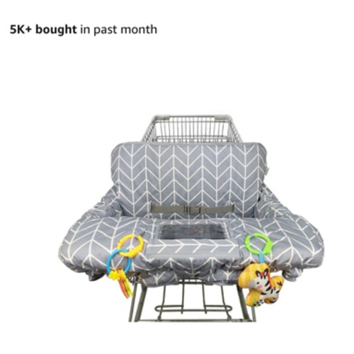 Shopping Cart Cover for Baby ICOPUCA Cotton High Chair Cover, Reversible, Machine Washable for Infant, Toddler, Boy or Girl (Grey Arrow Print)