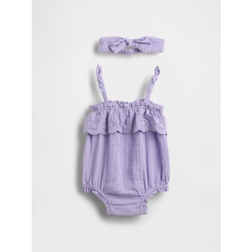 Baby Eyelet Bubble Shorty Set | Gap