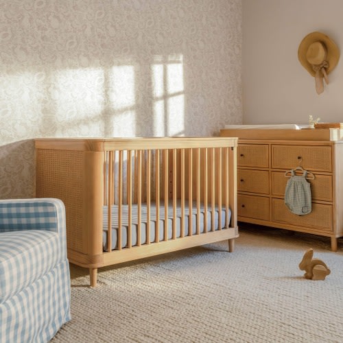 Marin with Cane 3-in-1 Convertible Crib (honey/honey cane)