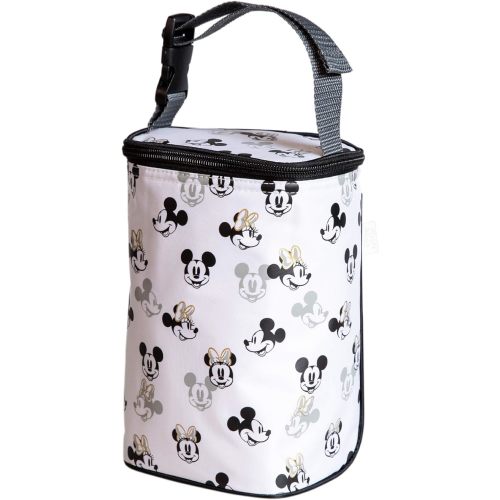 Disney Baby Bottle Cooler - Ice Pack Included - Insulatd & Leak Proof Bottle Bag - Mickey Minnie Ivory - 1 Count (Pack of 1)