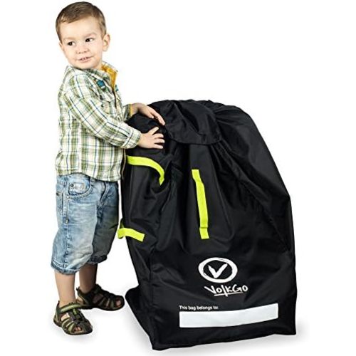 V VOLKGO Car Seat Travel Bag for Airplane, Easy Carry Durable Gate Check Bag, Car Seat bags for Air Travel, Heavy Duty, Fits all Infant Carriers, Bags for Airtravel, Cover for Airplane Child Booster.