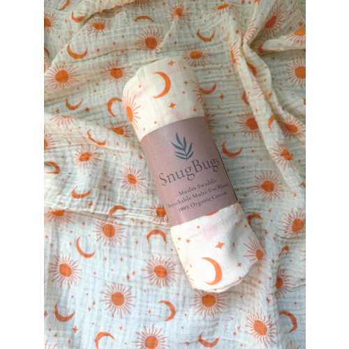Sun & Moon Organic Cotton Swaddle Blanket