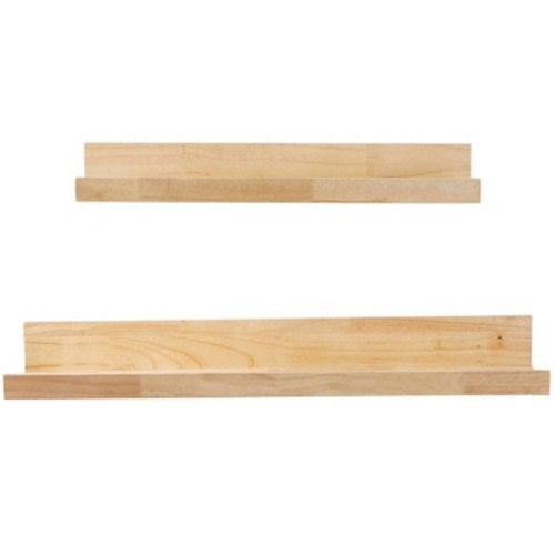 Set of 2 Wood 2 Wall Shelves with Light Brown - Novogratz: Indoor Modern Decor, No Assembly Required