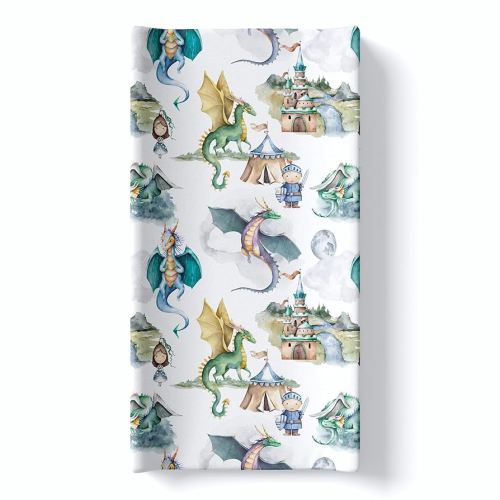 Baby Infant Changing Pad Cover Pad Liner Ultra Soft Breathable Changing Table Cover Boy Girl Neutral (Dragons & Knights)