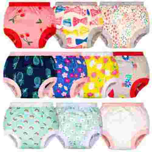 BIG ELEPHANT Baby Girls Potty Training Pants, Toddler Training Underwear 10 Packs, 2T