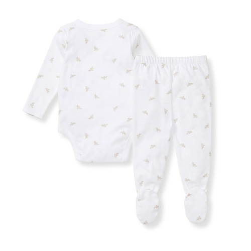 Micro Golden Bee Bodysuit Set - Fossil