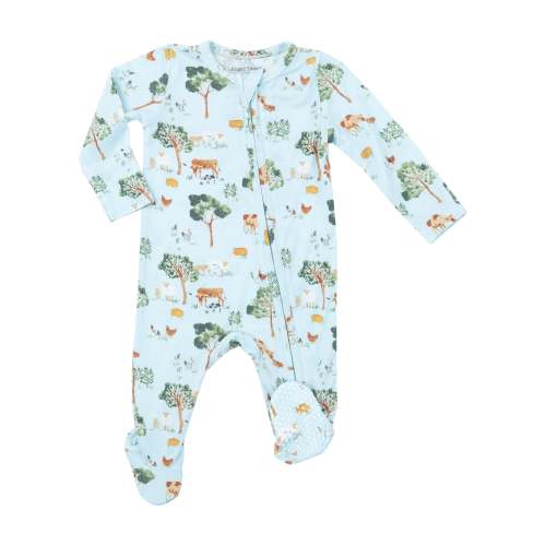 2 Way Zipper Footie - Farm Friends
