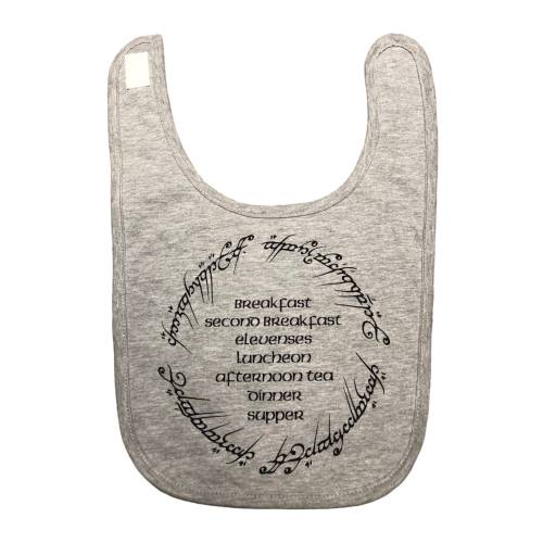 Hobbit Menu Bib / lord of the rings baby / second breakfast / LoTR / cloth oversized baby bib