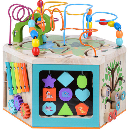 Preschool Play Lab Large Wooden Activity Learning 7-side Cube - Teamson Kids Activity Tables | Maisonette