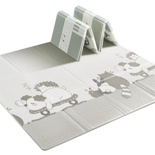 Baby Floor Play Mat 47"x47" Baby Playpen Mat, Foldable Baby Girl Playmat, Reversible Waterproof Foam Play Mats for Baby, 0.4 inch Crawling Baby Mat for 50" X 50" & 47"x47" Playpen(47*47*0.4)