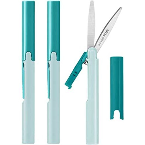 Compact Twiggy Scissors with Cover 3-Pack Turquoise