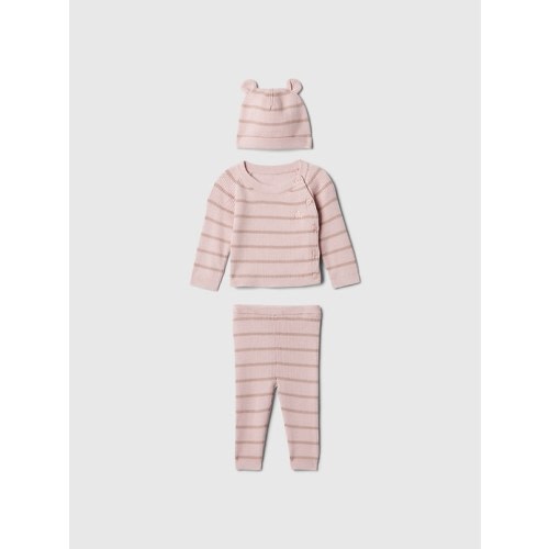 Baby Wrap Sweater Outfit Set in primitive pink, size: 0-3 M