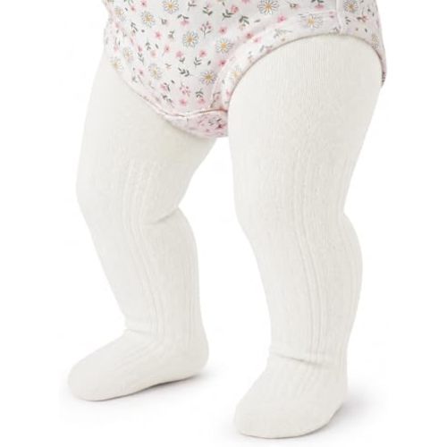Zando Soft Cable Knit Baby Tights - Seamless Cotton Leggings for Newborn Baby Girls Stockings for Under Dresses