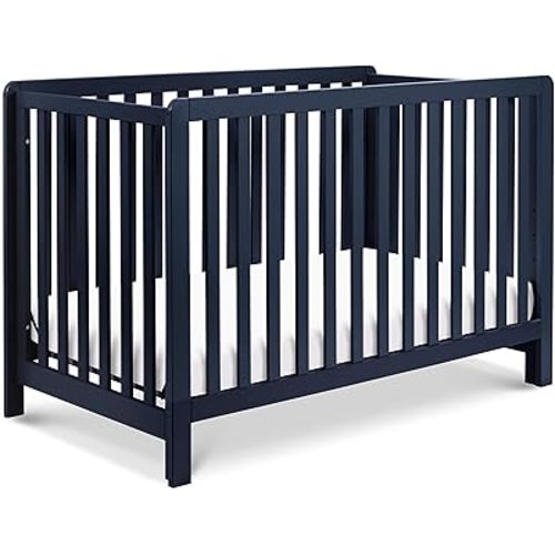 Carter's by DaVinci Colby 4-in-1 Convertible Baby Crib with Wooden Toddler Bed, Daybed & Full-Size Bed Conversion, GREENGUARD Gold Certified - 4 Adjustable Mattress Heights - Navy Blue
