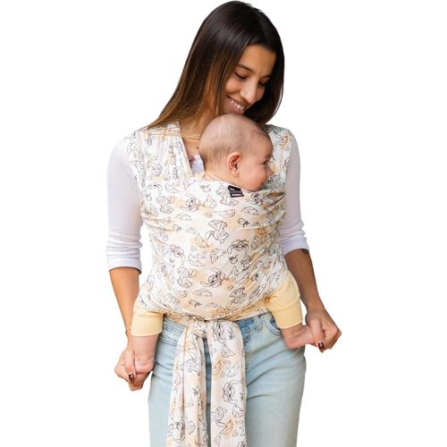 Moby Baby Wrap Carrier Featherknit for Newborns to Toddlers (8-33lbs), Infant Sling Carrier, Lightweight & Hands Free Design, Adjustable for All Body Types (Disney's Aloha Stitch)