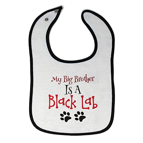 Cute Rascals Toddler & Baby Bibs Burp Cloths Dogs My Big Brother Is A Black Lab Dog Paws Lover Pet Cotton Baby Items for Baby Girl & Boy White Black Design Only