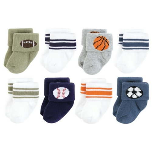 Hudson Baby Terry Socks, 8-Pack, Newborn-12 Months
