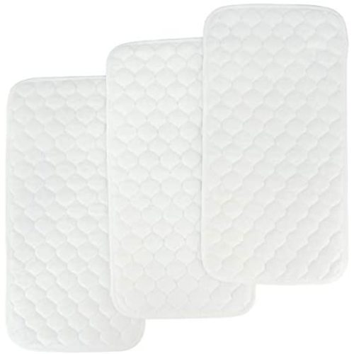 BlueSnail Bamboo Quilted Thicker Waterproof Changing Pad Liners, 3 Count (Snow White)