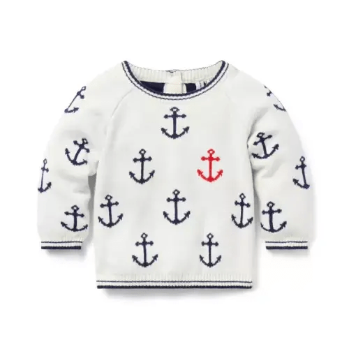 White Anchor Baby Anchor Sweater by Janie and Jack