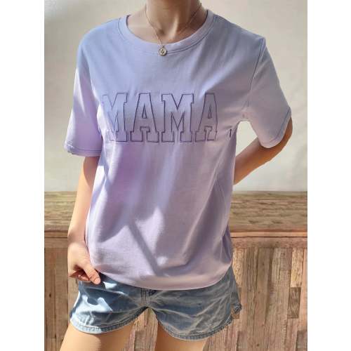 Lavender MAMA Embroidered Nursing T-shirt