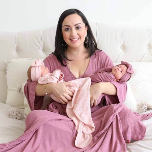 Boysenberry Bamboo Waffle Knit Maternity Robe