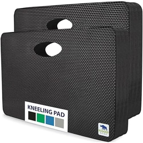 Rugged Rhino Soft Foam Patent Pending Kneeling Pad, Garden Knee Pads Resists Water, Thick Durable Shock Absorbent, Comfortable Strong Rebound, Gardening, Mechanic Tools, Bathing Baby, 2 Pack, Black