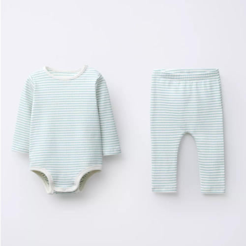 STRIPED BODYSUIT AND LEGGINGS SET - Sea green | ZARA United States