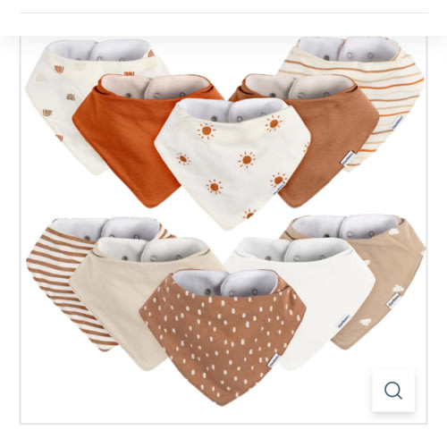 10-Pack Baby Neutral Rust Suns Rainbows Jersey Bandana Bibs – Gerber Childrenswear