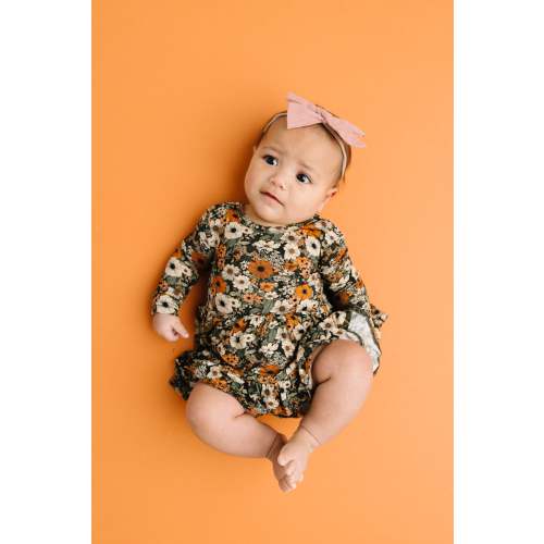 Rustic Blooms Long Sleeve Bodysuit Bamboo Dress