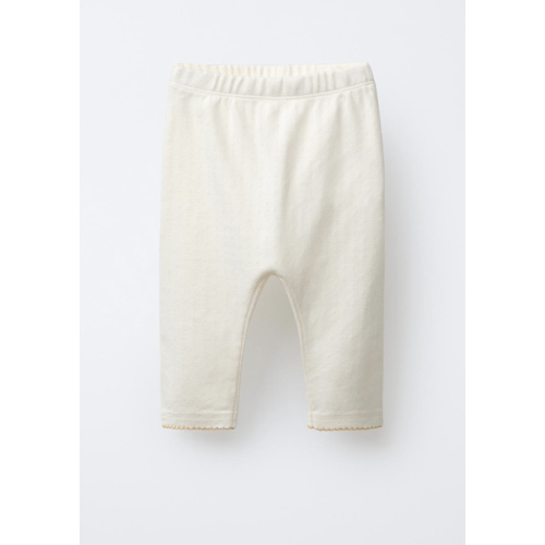 POINTELLE LACE TRIM LEGGINGS - Light ecru | ZARA United States, 0-3mo