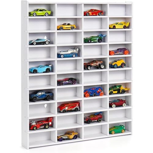 Toy Car Display Shelf, Holds 40 Diecast 1/64 Toy Cars, Wall Mount Model Car Storage Organize Case