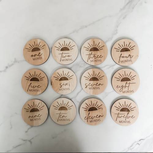 Hello Sunshine Milestone Baby Sun Milestone Marker Wood Sun Baby Shower Milestone Signs Baby Sun Themed Gift for New Baby Sun Themed Nursery