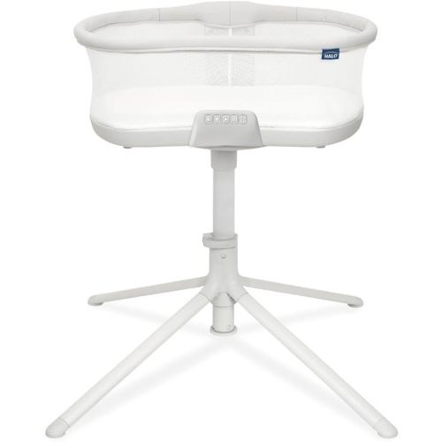 HALO BassiNest Soothing Swivel Sleeper 3.0S – Over-Bed Baby Bassinet with 360 Rotation, Adjustable Height, Breathable Mesh, Calm Sounds & Vibrations, Safe Close Sleeping, Lowering Wall for Easy Access