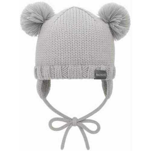 Knitted Colorful Double Pom-Pom Baby Hat and Mittens Set|Warm Winter Newborn Essentials for Boys and Girls 0-6 Months