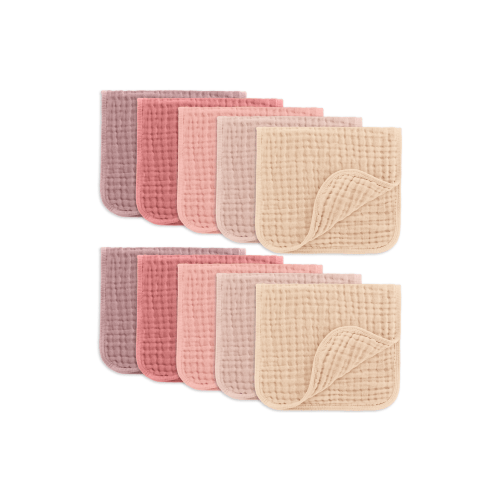 Muslin Burp Cloths - Pack of 10