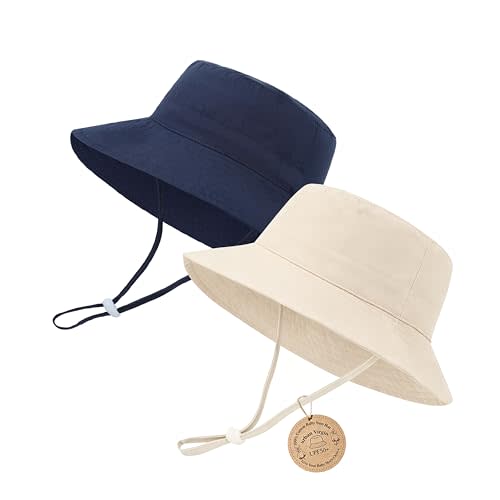 Baby Sun Hat UPF 50+ Sun Protective Toddler Bucket Hat Summer Kids Beach Hats Wide Brim Outdoor Play Hat for Boys Girls