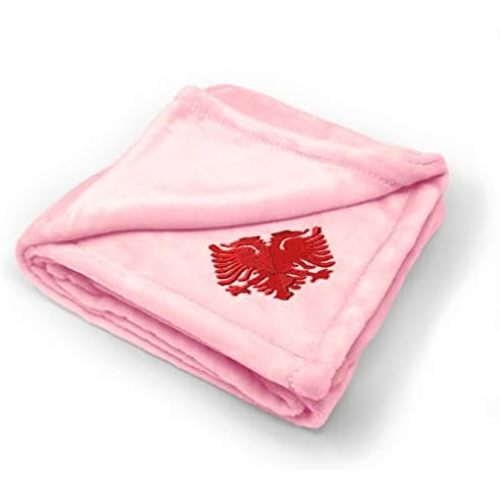 Custom Embroidery Nursery Bedding Baby Blankets for Boys & Girls Albanian Eagle