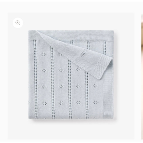 Pale Blue Pointelle Knit Baby Blanket – Elegant Baby