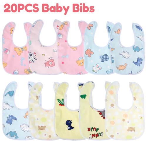 Lzvxtym Baby Bibs,20Pcs Breathable Snap Bibs for Eating Drooling and Teething,Unisex,Waterproof