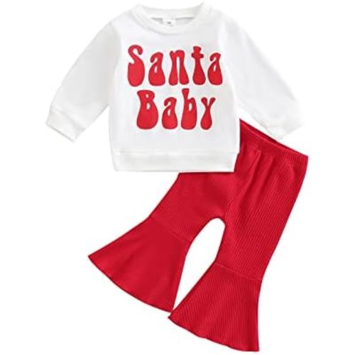 FYBITBO Toddler Infant Baby Girl Fall Clothes Pumpkin Letter Sweatshirt Top Bell Bottoms Pants Halloween Outfit Girl