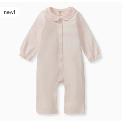 Muslin Collar Baby Girl Pink Jumpsuit – Burt's Bees Baby