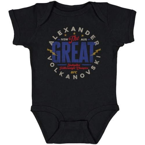 Infant 500 Level Black Alexander Volkanovski "The Great" Emblem Bodysuit