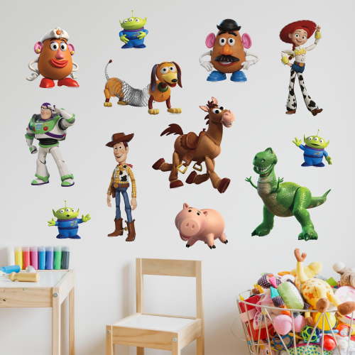 Disney Toy Story Wall Decals - Set of 12 Vinyl Stickers for Nursery Bedroom Bathroom - Peel and Stick Room Decorations