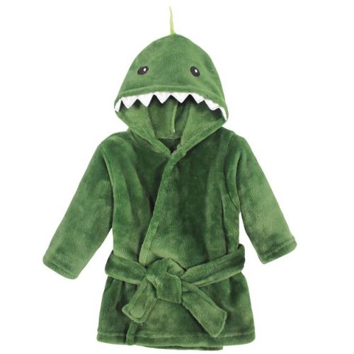 Hudson Baby Infant Unisex Plush Animal Face Bathrobe, Dinosaur, 0-9 Months