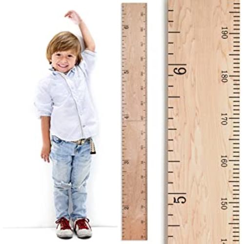 Growth Chart for Wall - Height Chart for Kids, Wooden Height Chart, Kids Height Wall Chart, Measurement for Wall, Wall Measurement for Height Kids - Schoolhouse Gray (6'6'x6.7")