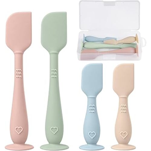4-Pack Diaper Cream Spatula with Travel Case, Soft Baby Butt Spatula – Silicone Butt Paste Spatula, Convenient Diaper Spatula, Ideal Baby Shower Gift