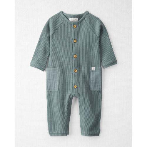 Baby Organic Cotton Waffle Knit Button-Down Jumpsuit - Little Planet | Carter's
